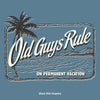 Old Guys Rule - On Permanent Vacation - Heather Indigo T-Shirt - Back Design
