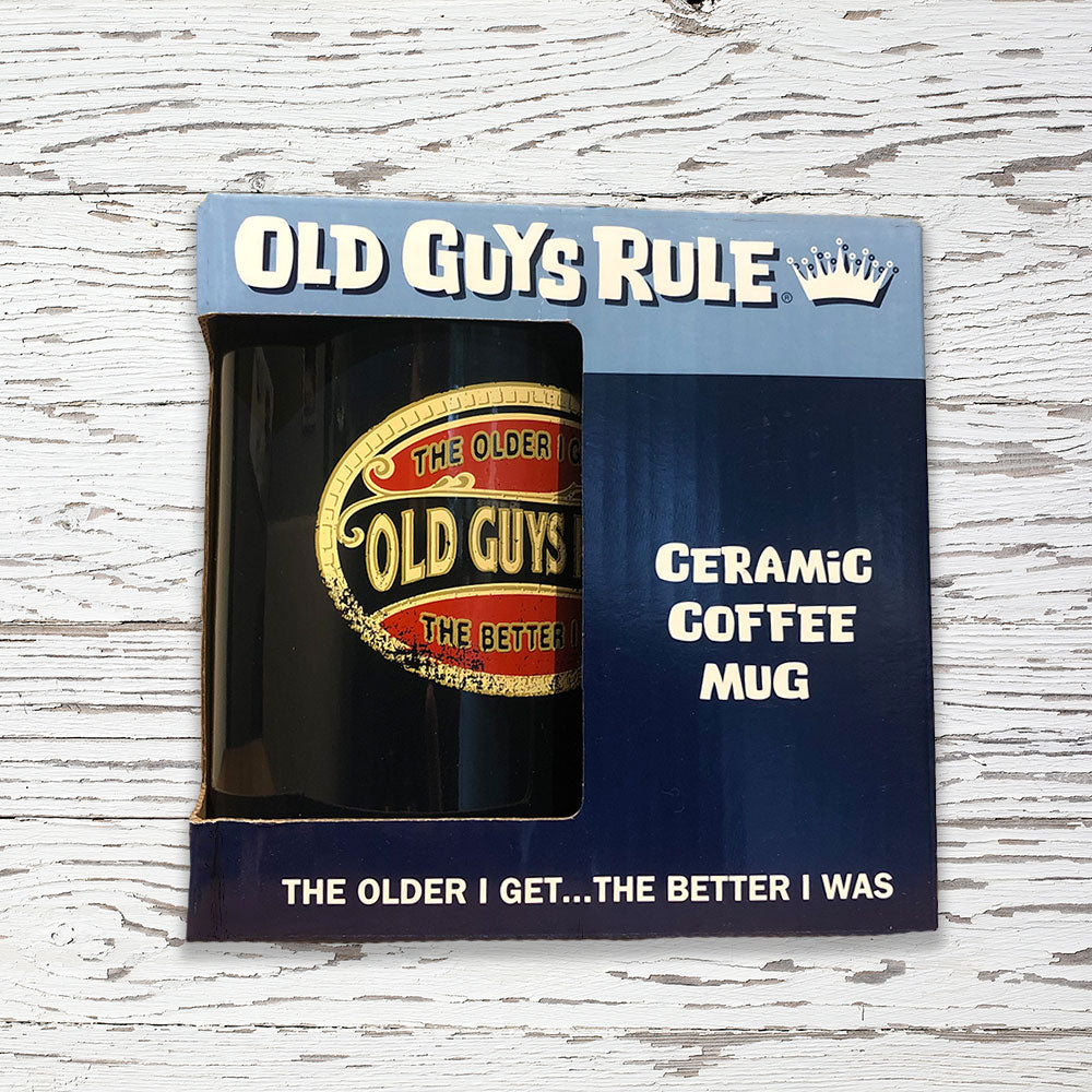 Old Guys Rule Coffee Mug Funny Ceramic Tea Cup for Men, Size: 11oz, White