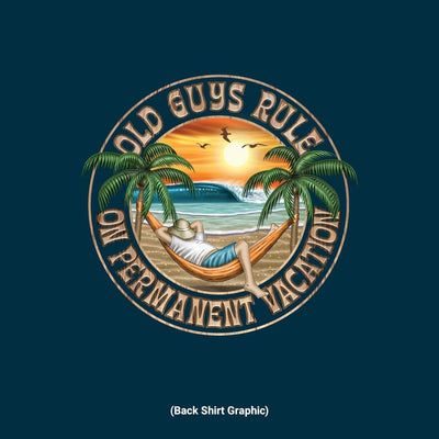 Old Guys Rule - Hammock Vacation - Navy - Back Graphic