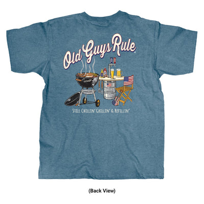 Old Guys Rule - Still Grillin - Heather Indigo T-Shirt - Back View