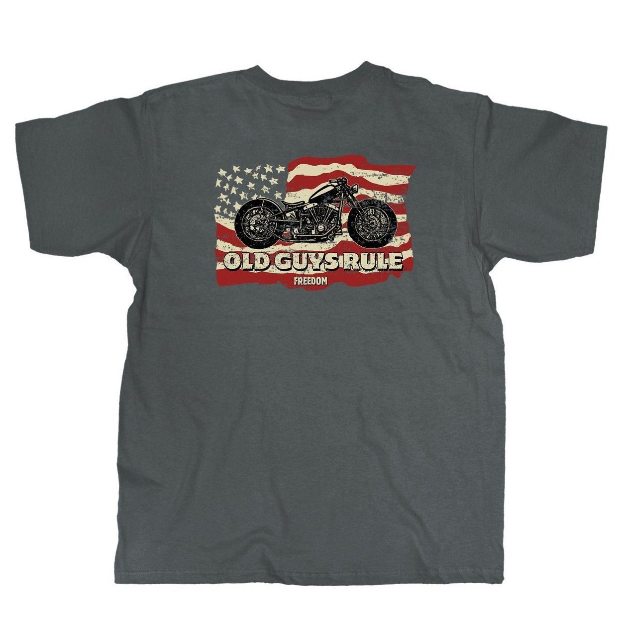 Old Guys Rule - Freedom Ride - Charcoal T-Shirt - Main View