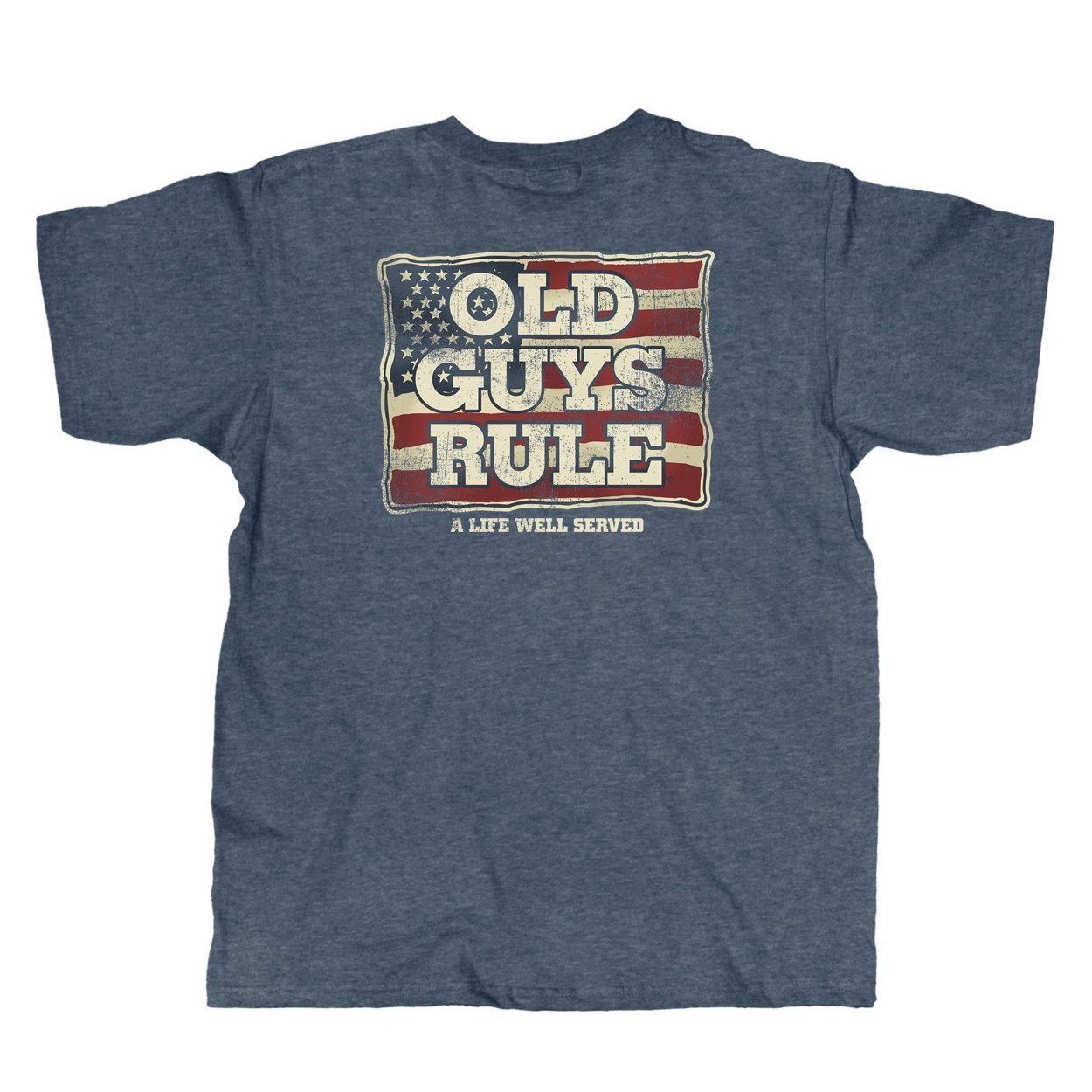 Old Guys Rule - A Life Well Served - Navy Heather T-Shirt - Main View